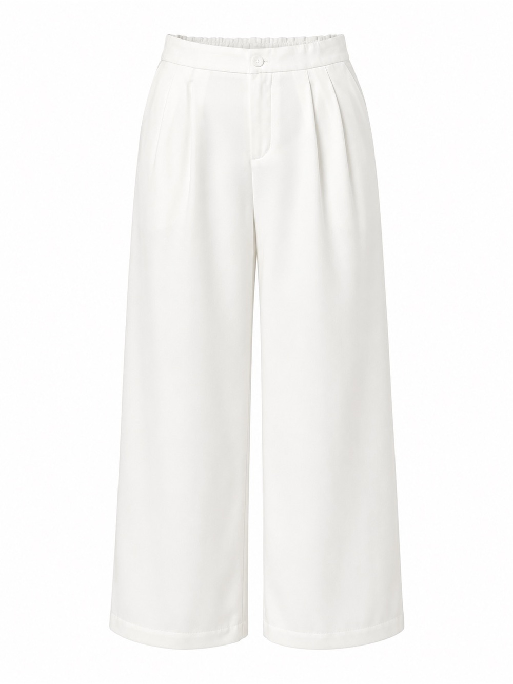 Wide Leg White Dress Pants - Classic Tailored Style